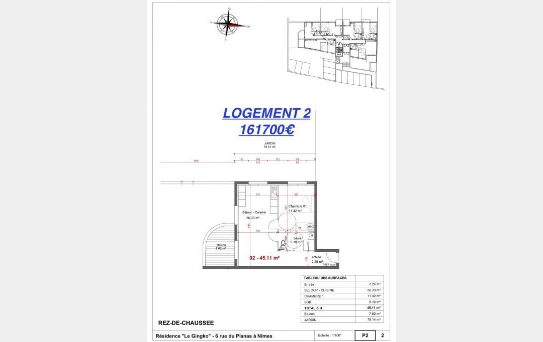 Agence du Casino Transaction : Appartement | NIMES (30000) | 45 m2 | 161 700 € 