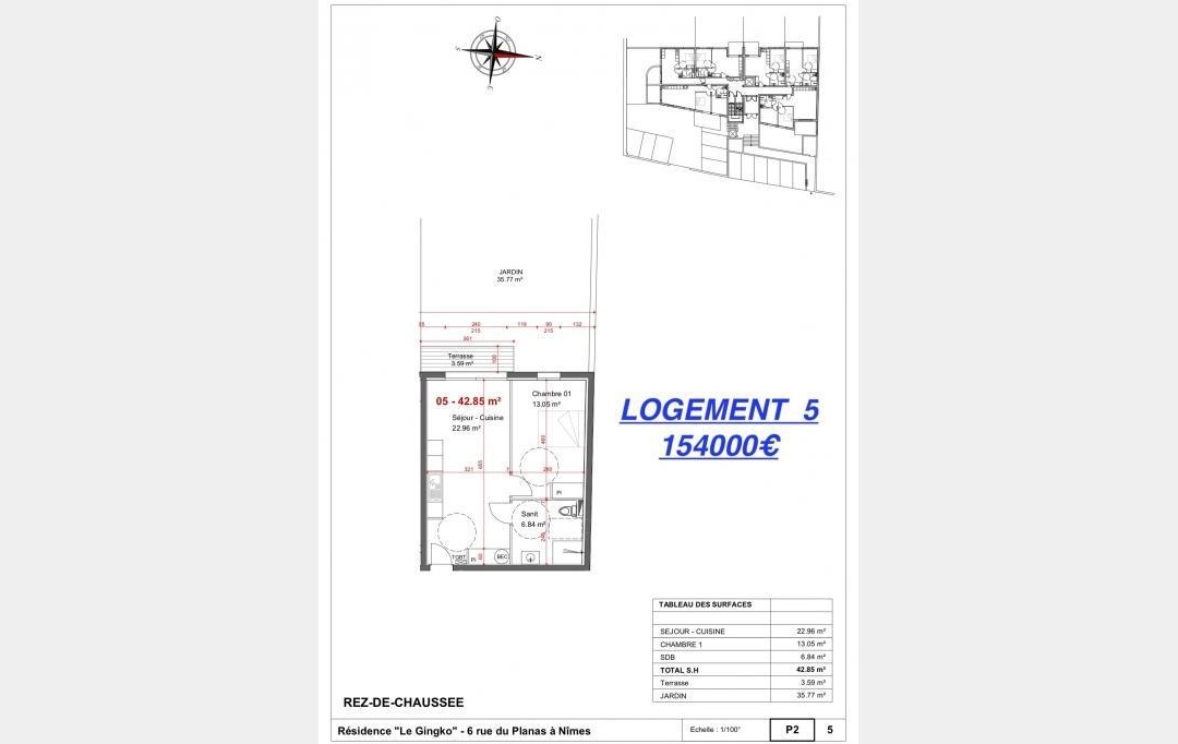 Agence du Casino Transaction : Appartement | NIMES (30000) | 45 m2 | 161 700 € 