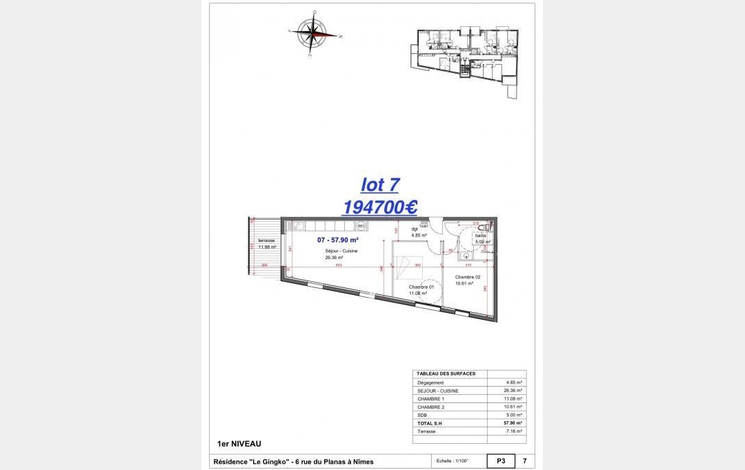 Agence du Casino Transaction : Appartement | NIMES (30000) | 57 m2 | 194 700 € 