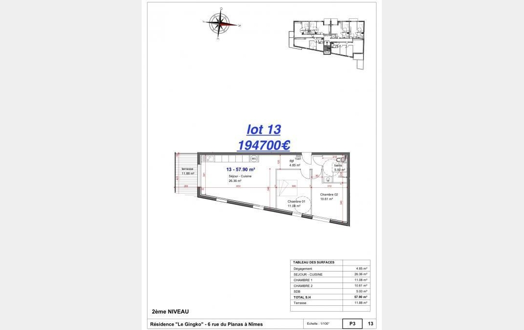 Agence du Casino Transaction : Appartement | NIMES (30000) | 43 m2 | 156 200 € 