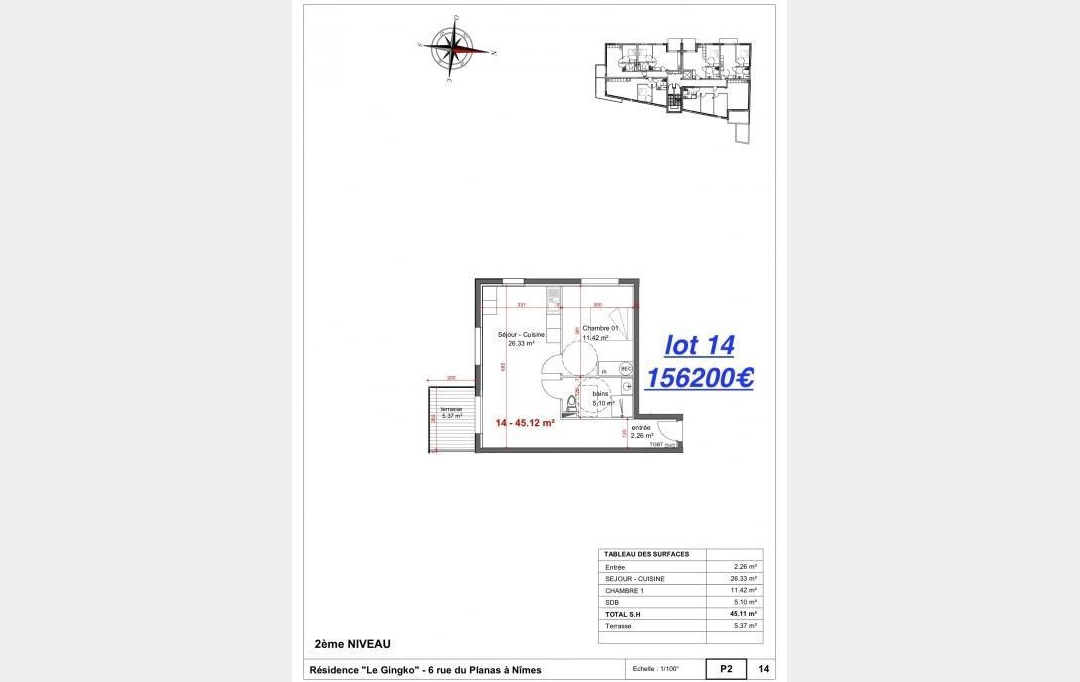 Agence du Casino Transaction : Appartement | NIMES (30000) | 43 m2 | 156 200 € 