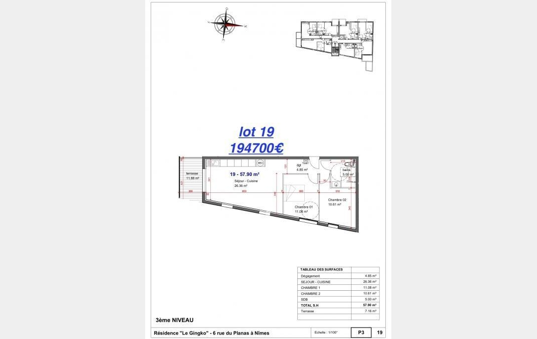 Agence du Casino Transaction : Apartment | NIMES (30000) | 77 m2 | 259 600 € 